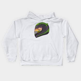 An epic landscape reflected in your visor! Kids Hoodie